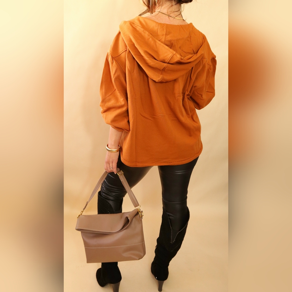 NWT Burnt Orange Hi-Lo Sweatshirt